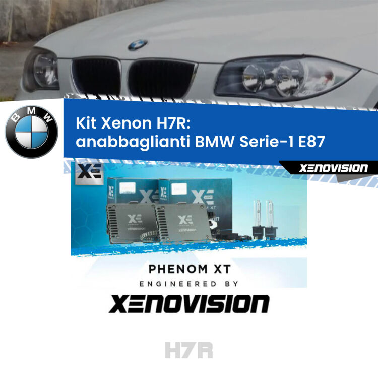 <strong>Kit Xenon </strong><strong>H7R</strong><strong> </strong><strong>Professionale</strong> BMW Serie-1</strong> E87 (2003 - 2012). Taglio di luce perfetto, zero spie e riverberi. Leggendaria elettronica Canbus Xenovision. Qualità Massima Garantita.
