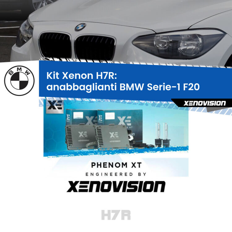 <strong>Kit Xenon </strong><strong>H7R</strong><strong> </strong><strong>Professionale</strong> BMW Serie-1</strong> F20 (2010 - 2019). Taglio di luce perfetto, zero spie e riverberi. Leggendaria elettronica Canbus Xenovision. Qualità Massima Garantita.