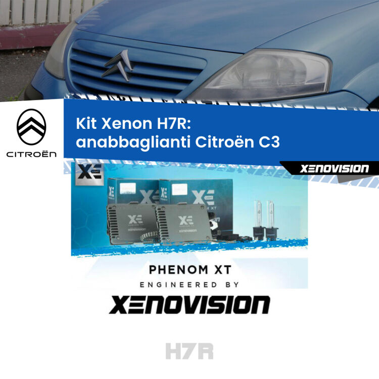 0 Kit Xenon H7-R Canbus per Citroën C3 (2002 - 2009) <strong>Kit Xenon </strong><strong>H7R</strong><strong> </strong><strong>Professionale</strong> Citroën C3</strong> (2002 - 2009). Taglio di luce perfetto, zero spie e riverberi. Leggendaria elettronica Canbus Xenovision. Qualità Massima Garantita.