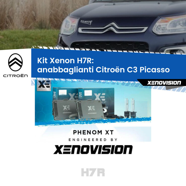 0 Kit Xenon H7-R Canbus per Citroën C3 Picasso (2009 - 2016) <strong>Kit Xenon </strong><strong>H7R</strong><strong> </strong><strong>Professionale</strong> Citroën C3 Picasso</strong> (2009 - 2016). Taglio di luce perfetto, zero spie e riverberi. Leggendaria elettronica Canbus Xenovision. Qualità Massima Garantita.