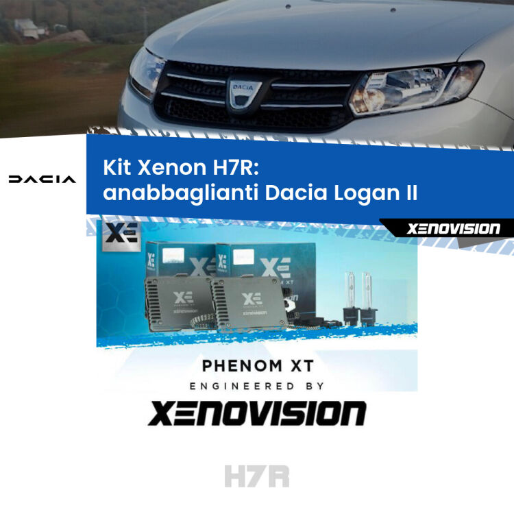 0 Kit Xenon H7-R Canbus per Dacia Logan II (a parabola doppia) <strong>Kit Xenon </strong><strong>H7R</strong><strong> </strong><strong>Professionale</strong> Dacia Logan</strong> II (a parabola doppia). Taglio di luce perfetto, zero spie e riverberi. Leggendaria elettronica Canbus Xenovision. Qualità Massima Garantita.