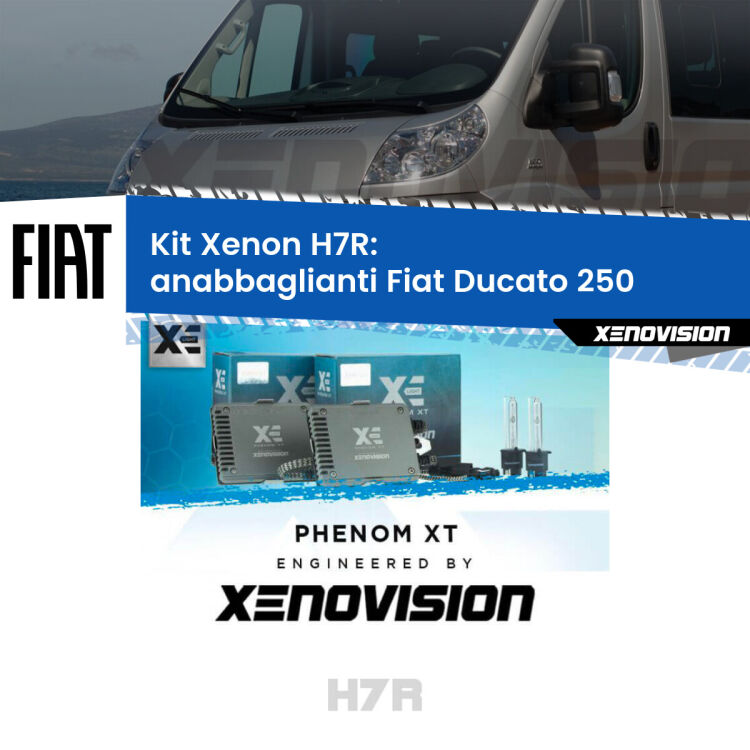 0 Kit Xenon H7-R Canbus per Fiat Ducato 250 (2006 - 2018) <strong>Kit Xenon </strong><strong>H7R</strong><strong> </strong><strong>Professionale</strong> Fiat Ducato</strong> 250 (2006 - 2018). Taglio di luce perfetto, zero spie e riverberi. Leggendaria elettronica Canbus Xenovision. Qualità Massima Garantita.