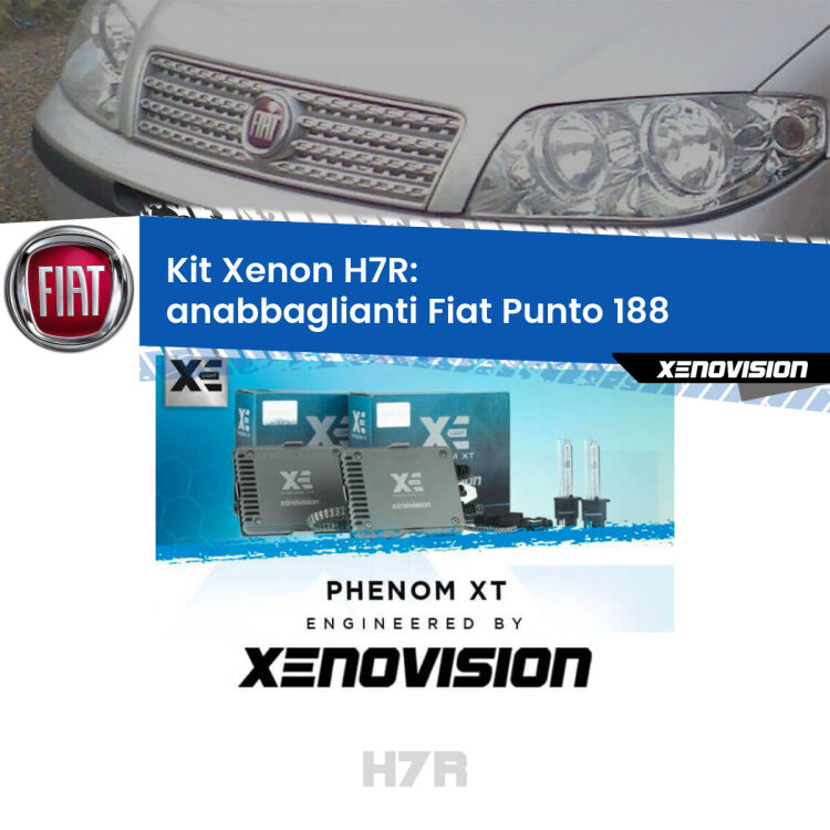 <strong>Kit Xenon </strong><strong>H7R</strong><strong> </strong><strong>Professionale</strong> Fiat Punto</strong> 188 (2003 - 2010). Taglio di luce perfetto, zero spie e riverberi. Leggendaria elettronica Canbus Xenovision. Qualità Massima Garantita.