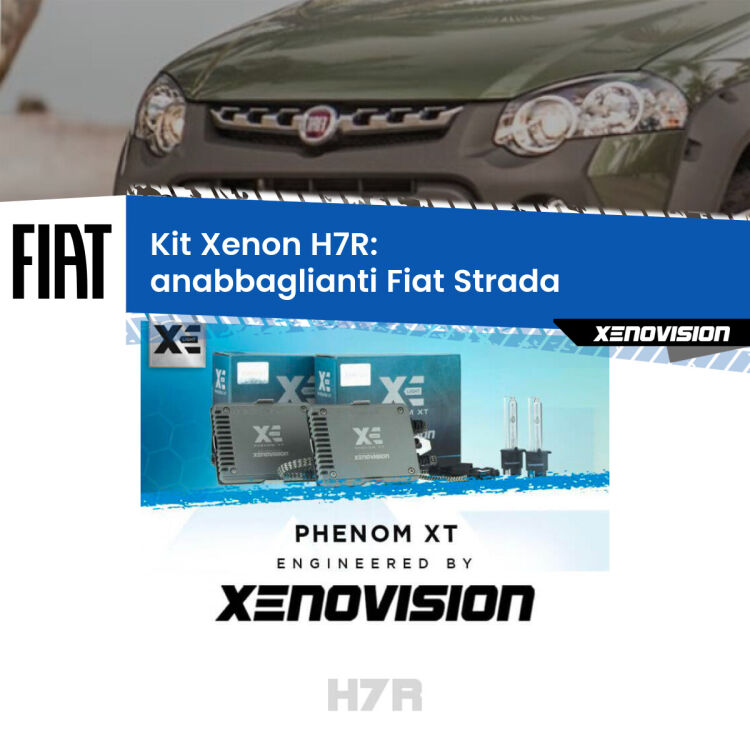 0 Kit Xenon H7-R Canbus per Fiat Strada (a parabola doppia) <strong>Kit Xenon </strong><strong>H7R</strong><strong> </strong><strong>Professionale</strong> Fiat Strada</strong> (a parabola doppia). Taglio di luce perfetto, zero spie e riverberi. Leggendaria elettronica Canbus Xenovision. Qualità Massima Garantita.