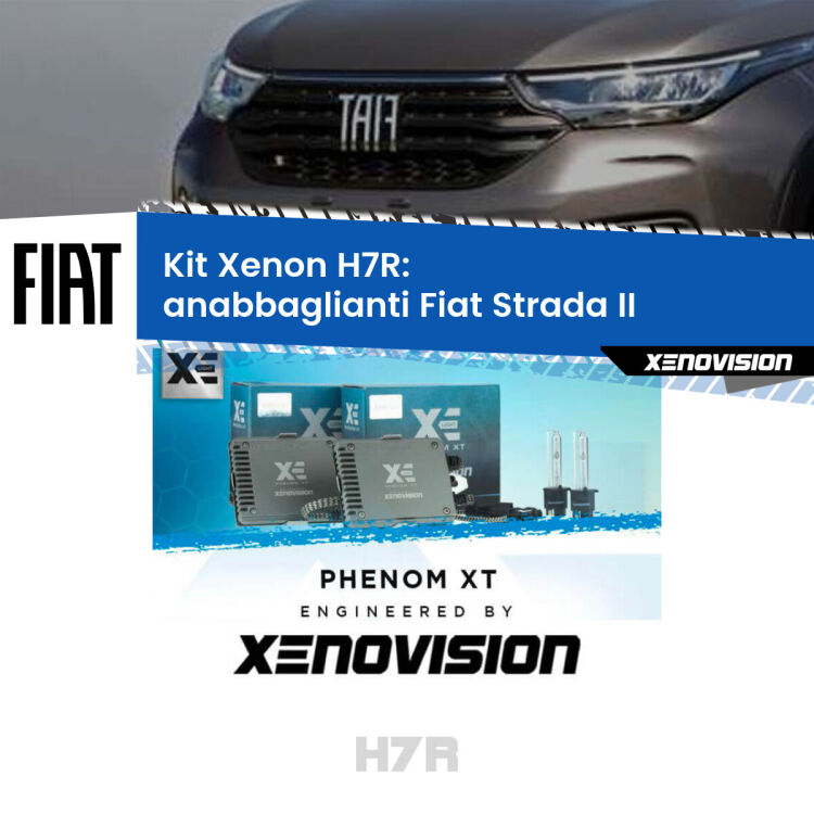0 Kit Xenon H7-R Canbus per Fiat Strada II (2º restyling) <strong>Kit Xenon </strong><strong>H7R</strong><strong> </strong><strong>Professionale</strong> Fiat Strada</strong> II (2º restyling). Taglio di luce perfetto, zero spie e riverberi. Leggendaria elettronica Canbus Xenovision. Qualità Massima Garantita.