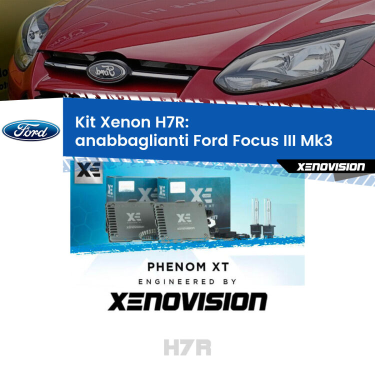 0 Kit Xenon H7-R Canbus per Ford Focus Mk3 (2011 - 2014) <strong>Kit Xenon </strong><strong>H7R</strong><strong> </strong><strong>Professionale</strong> Ford Focus</strong> Mk3 (2011 - 2014). Taglio di luce perfetto, zero spie e riverberi. Leggendaria elettronica Canbus Xenovision. Qualità Massima Garantita.