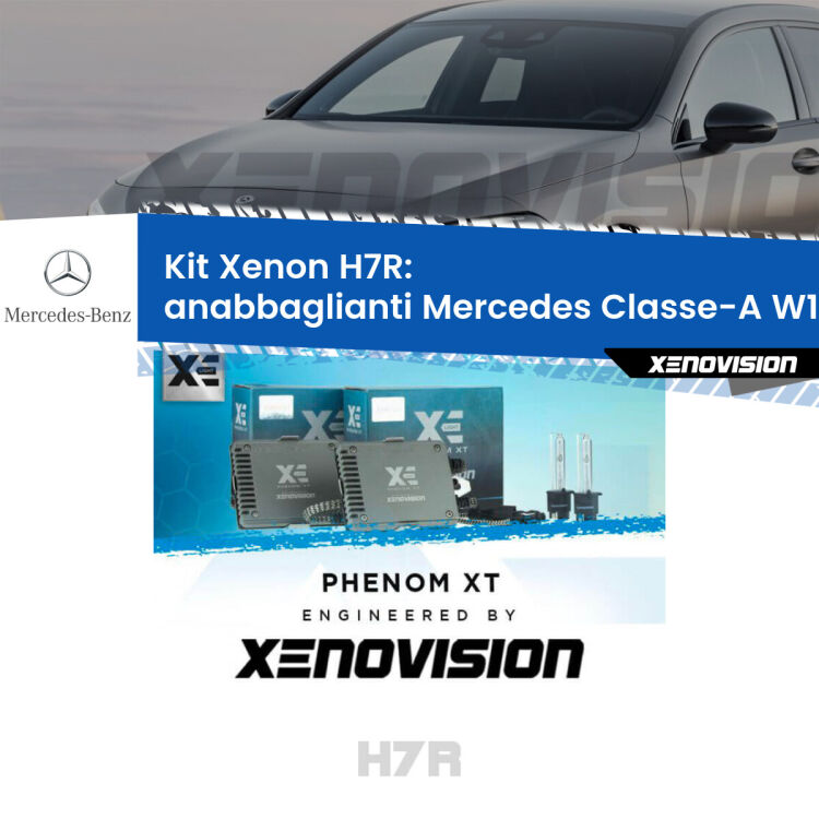 <strong>Kit Xenon </strong><strong>H7R</strong><strong> </strong><strong>Professionale</strong> Mercedes Classe-A</strong> W176 (2012 - 2018). Taglio di luce perfetto, zero spie e riverberi. Leggendaria elettronica Canbus Xenovision. Qualità Massima Garantita.