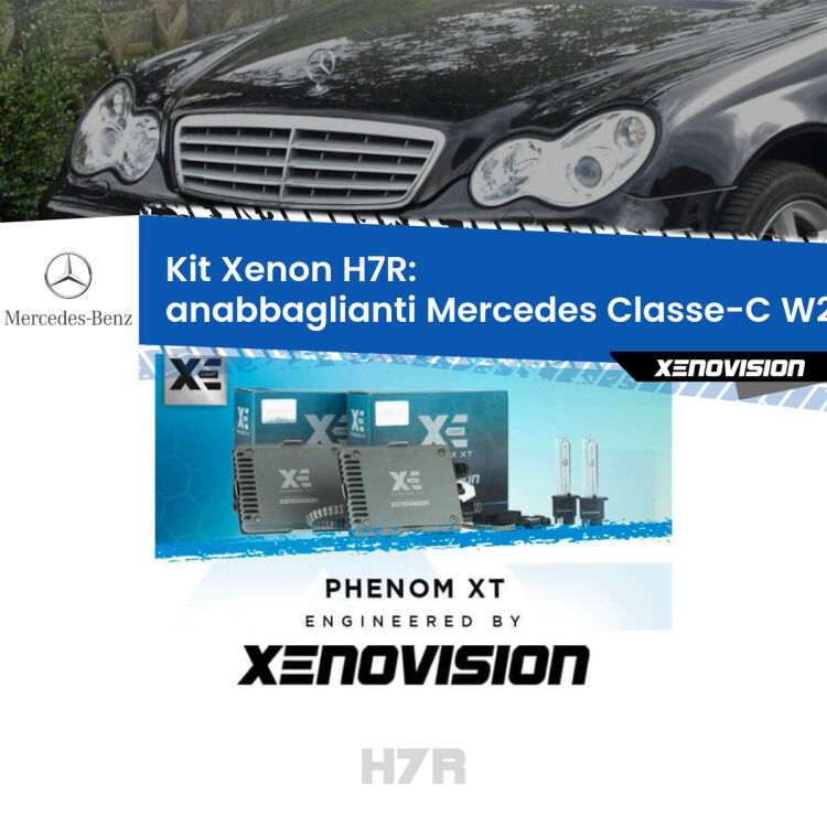 0 Kit Xenon H7-R Canbus per Mercedes Classe-C W203 (2000 - 2007) <strong>Kit Xenon </strong><strong>H7R</strong><strong> </strong><strong>Professionale</strong> Mercedes Classe-C</strong> W203 (2000 - 2007). Taglio di luce perfetto, zero spie e riverberi. Leggendaria elettronica Canbus Xenovision. Qualità Massima Garantita.