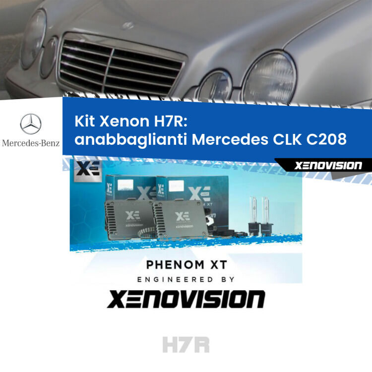 0 Kit Xenon H7-R Canbus per Mercedes CLK C208 (1997 - 2002) <strong>Kit Xenon </strong><strong>H7R</strong><strong> </strong><strong>Professionale</strong> Mercedes CLK</strong> C208 (1997 - 2002). Taglio di luce perfetto, zero spie e riverberi. Leggendaria elettronica Canbus Xenovision. Qualità Massima Garantita.