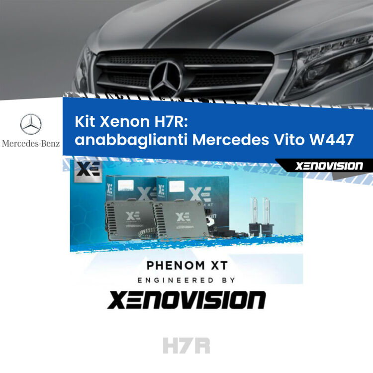 0 Kit Xenon H7-R Canbus per Mercedes Vito W447 (2014 in poi) <strong>Kit Xenon </strong><strong>H7R</strong><strong> </strong><strong>Professionale</strong> Mercedes Vito</strong> W447 (2014 in poi). Taglio di luce perfetto, zero spie e riverberi. Leggendaria elettronica Canbus Xenovision. Qualità Massima Garantita.