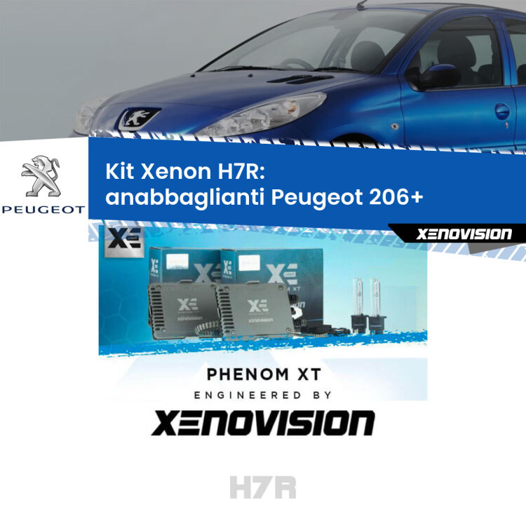 <strong>Kit Xenon </strong><strong>H7R</strong><strong> </strong><strong>Professionale</strong> Peugeot 206+</strong>  (2009 - 2013). Taglio di luce perfetto, zero spie e riverberi. Leggendaria elettronica Canbus Xenovision. Qualità Massima Garantita.