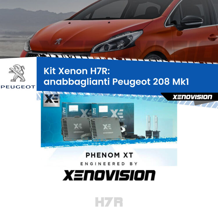 <strong>Kit Xenon </strong><strong>H7R</strong><strong> </strong><strong>Professionale</strong> Peugeot 208</strong> Mk1 (2012 - 2018). Taglio di luce perfetto, zero spie e riverberi. Leggendaria elettronica Canbus Xenovision. Qualità Massima Garantita.