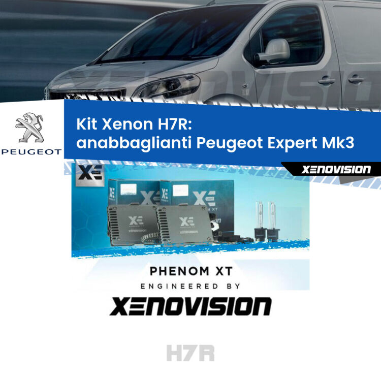<strong>Kit Xenon </strong><strong>H7R</strong><strong> </strong><strong>Professionale</strong> Peugeot Expert</strong> Mk3 (2016 in poi). Taglio di luce perfetto, zero spie e riverberi. Leggendaria elettronica Canbus Xenovision. Qualità Massima Garantita.