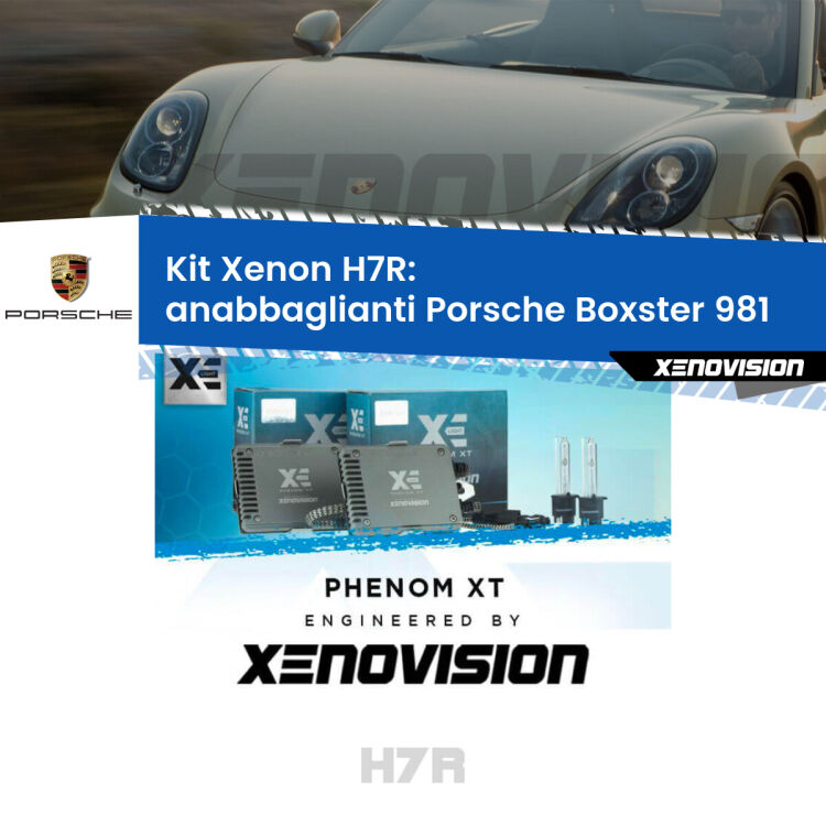 0 Kit Xenon H7-R Canbus per Porsche Boxster 981 (2012 in poi) <strong>Kit Xenon </strong><strong>H7R</strong><strong> </strong><strong>Professionale</strong> Porsche Boxster</strong> 981 (2012 in poi). Taglio di luce perfetto, zero spie e riverberi. Leggendaria elettronica Canbus Xenovision. Qualità Massima Garantita.