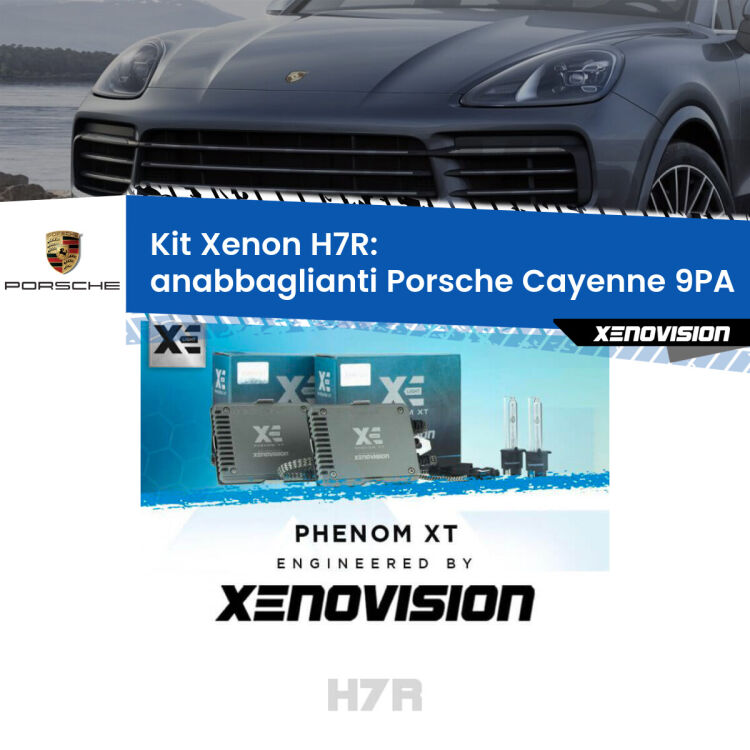 <strong>Kit Xenon </strong><strong>H7R</strong><strong> </strong><strong>Professionale</strong> Porsche Cayenne</strong> 9PA (2002 - 2010). Taglio di luce perfetto, zero spie e riverberi. Leggendaria elettronica Canbus Xenovision. Qualità Massima Garantita.