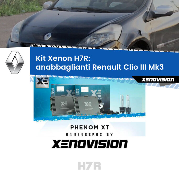 0 Kit Xenon H7-R Canbus per Renault Clio III  (2005 - 2011) <strong>Kit Xenon </strong><strong>H7R</strong><strong> </strong><strong>Professionale</strong> Renault Clio III</strong>  (2005 - 2011). Taglio di luce perfetto, zero spie e riverberi. Leggendaria elettronica Canbus Xenovision. Qualità Massima Garantita.