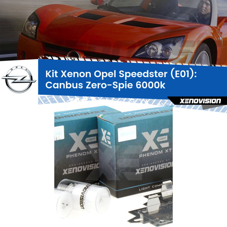 0 Kit Xenon Opel Speedster E01 ((2000 - 2006)) H1 Canbus <strong>Kit Xenon </strong><strong>H1 </strong><strong>Professionale</strong> per fari anabbaglianti Opel Speedster E01 ((2000 - 2006)). Taglio di luce perfetto, zero riverberi. Canbus zero spie. Qualità Massima Garantita.