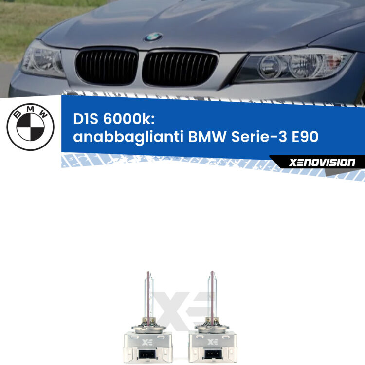 0 Lampade Xenon D1S per Anabbaglianti BMW Serie-3 E90 2005 - 2011 <b>Lampade xenon D1S 6000k Plug&Play</b> di ricambio per fari Anabbaglianti xenon di serie <b>BMW Serie-3</b> E90 2005 - 2011. Qualità Massima, Performance pari alle originali.
