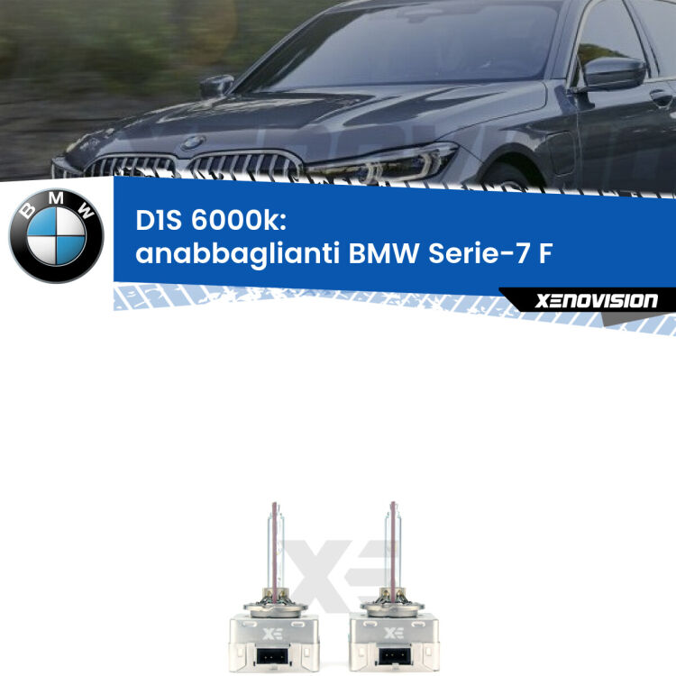 <b>Lampade xenon D1S 6000k Plug&Play</b> di ricambio per fari Anabbaglianti xenon di serie <b>BMW Serie-7</b> F 2009 - 2015. Qualità Massima, Performance pari alle originali.