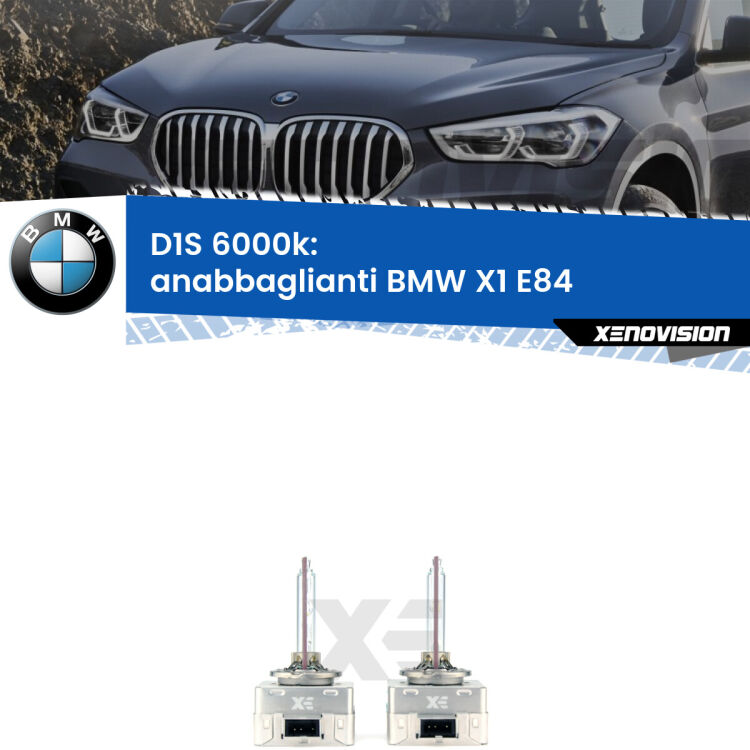 <b>Lampade xenon D1S 6000k Plug&Play</b> di ricambio per fari Anabbaglianti xenon di serie <b>BMW X1</b> E84 2009 - 2015. Qualità Massima, Performance pari alle originali.