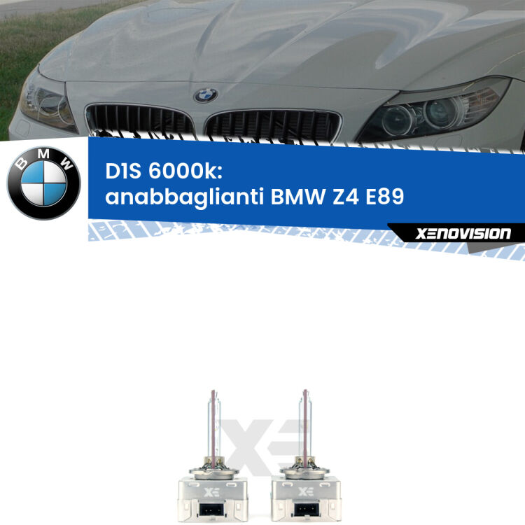 <b>Lampade xenon D1S 6000k Plug&Play</b> di ricambio per fari Anabbaglianti xenon di serie <b>BMW Z4</b> E89 2009 - 2016. Qualità Massima, Performance pari alle originali.