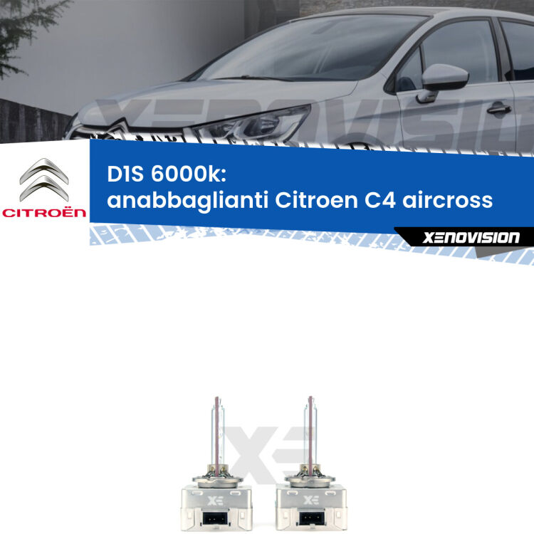 <b>Lampade xenon D1S 6000k Plug&Play</b> di ricambio per fari Anabbaglianti xenon di serie <b>Citroen C4 aircross</b>  2015 - 2018. Qualità Massima, Performance pari alle originali.