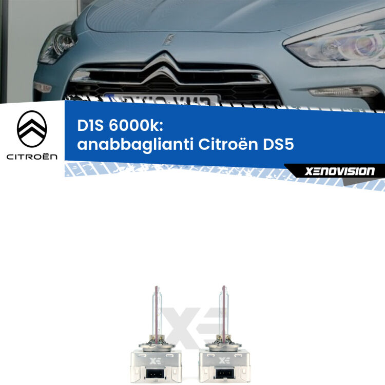 0 Lampade Xenon D1S per Anabbaglianti Citroën DS5 2011 - 2015 <b>Lampade xenon D1S 6000k Plug&Play</b> di ricambio per fari Anabbaglianti xenon di serie <b>Citroën DS5</b> 2011 - 2015. Qualità Massima, Performance pari alle originali.