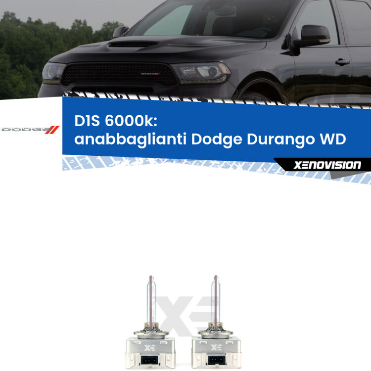 <b>Lampade xenon D1S 6000k Plug&Play</b> di ricambio per fari Anabbaglianti xenon di serie <b>Dodge Durango</b> WD 2010 - 2015. Qualità Massima, Performance pari alle originali.