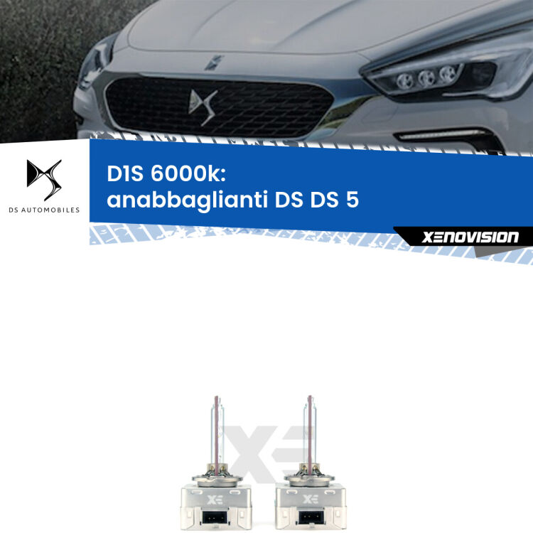 0 Lampade Xenon D1S per Anabbaglianti DS DS 5 2015 in poi <b>Lampade xenon D1S 6000k Plug&Play</b> di ricambio per fari Anabbaglianti xenon di serie <b>DS DS 5</b> 2015 in poi. Qualità Massima, Performance pari alle originali.