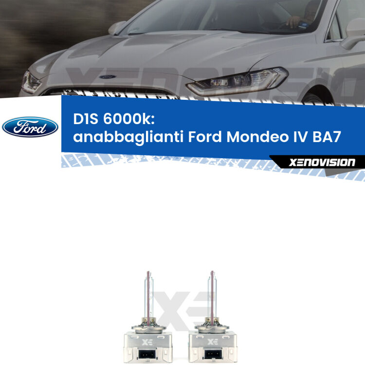 <b>Lampade xenon D1S 6000k Plug&Play</b> di ricambio per fari Anabbaglianti xenon di serie <b>Ford Mondeo IV</b> BA7 2007 - 2015. Qualità Massima, Performance pari alle originali.