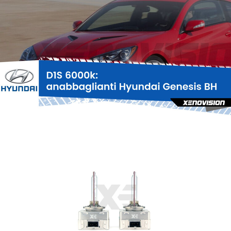 0 Lampade Xenon D1S per Anabbaglianti Hyundai Genesis BH 2008 - 2014 <b>Lampade xenon D1S 6000k Plug&Play</b> di ricambio per fari Anabbaglianti xenon di serie <b>Hyundai Genesis</b> BH 2008 - 2014. Qualità Massima, Performance pari alle originali.