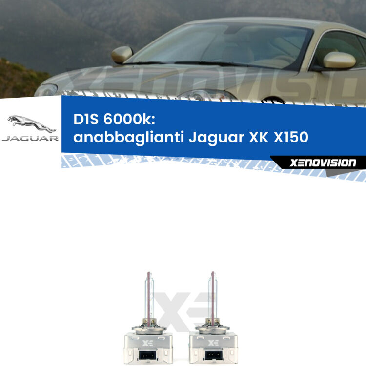 <b>Lampade xenon D1S 6000k Plug&Play</b> di ricambio per fari Anabbaglianti xenon di serie <b>Jaguar XK</b> X150 2006 - 2014. Qualità Massima, Performance pari alle originali.