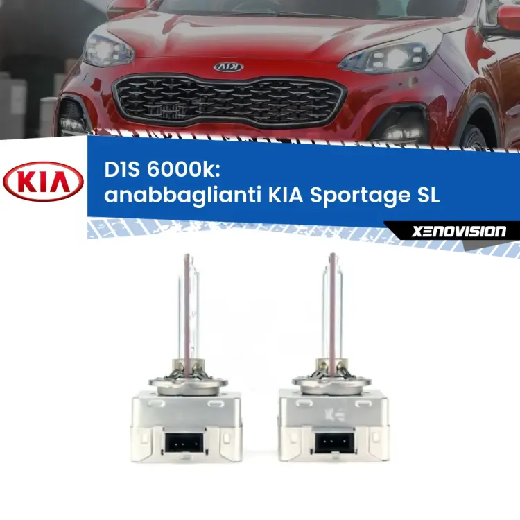 0 Lampade Xenon D1S per Anabbaglianti KIA Sportage SL 2010 - 2014 <b>Lampade xenon D1S 6000k Plug&Play</b> di ricambio per fari Anabbaglianti xenon di serie <b>KIA Sportage</b> SL 2010 - 2014. Qualità Massima, Performance pari alle originali.
