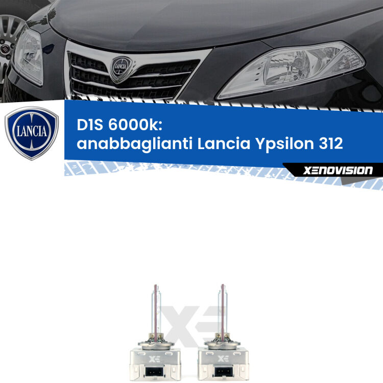 Lampade Xenon D1S per Anabbaglianti Lancia Ypsilon II 312 2011 in poi <b>Lampade xenon D1S 6000k Plug&Play</b> di ricambio per fari Anabbaglianti xenon di serie <b>Lancia Ypsilon</b> II 312 2011 in poi. Qualità Massima, Performance pari alle originali.