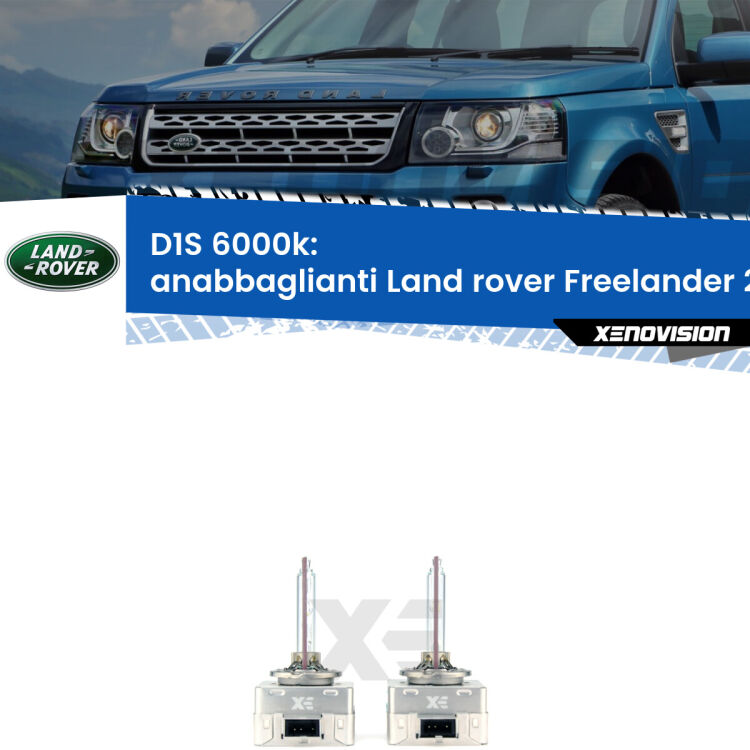 <b>Lampade xenon D1S 6000k Plug&Play</b> di ricambio per fari Anabbaglianti xenon di serie <b>Land rover Freelander 2</b> L359 2006 - 2012. Qualità Massima, Performance pari alle originali.