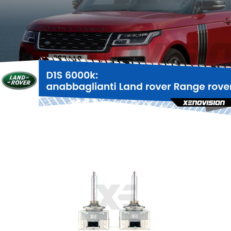 <b>Lampade xenon D1S 6000k Plug&Play</b> di ricambio per fari Anabbaglianti xenon di serie <b>Land rover Range rover III</b> L322 2007 - 2012. Qualità Massima, Performance pari alle originali.