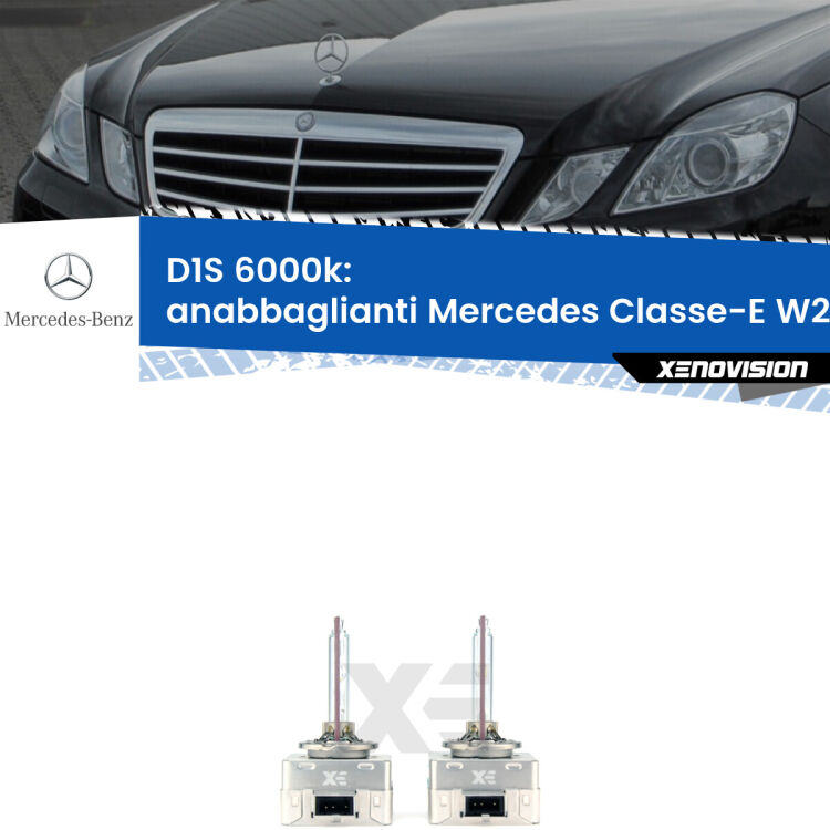 <b>Lampade xenon D1S 6000k Plug&Play</b> di ricambio per fari Anabbaglianti xenon di serie <b>Mercedes Classe-E</b> W212 2009 - 2016. Qualità Massima, Performance pari alle originali.