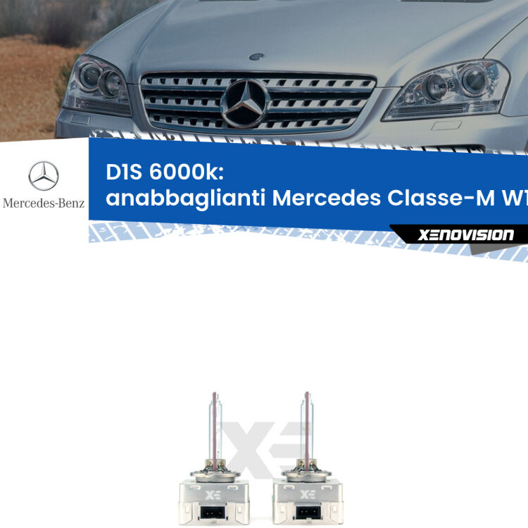 <b>Lampade xenon D1S 6000k Plug&Play</b> di ricambio per fari Anabbaglianti xenon di serie <b>Mercedes Classe-M</b> W164 2007 - 2011. Qualità Massima, Performance pari alle originali.