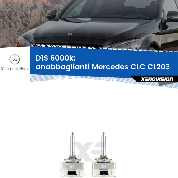 <b>Lampade xenon D1S 6000k Plug&Play</b> di ricambio per fari Anabbaglianti xenon di serie <b>Mercedes CLC</b> CL203 2008 - 2011. Qualità Massima, Performance pari alle originali.