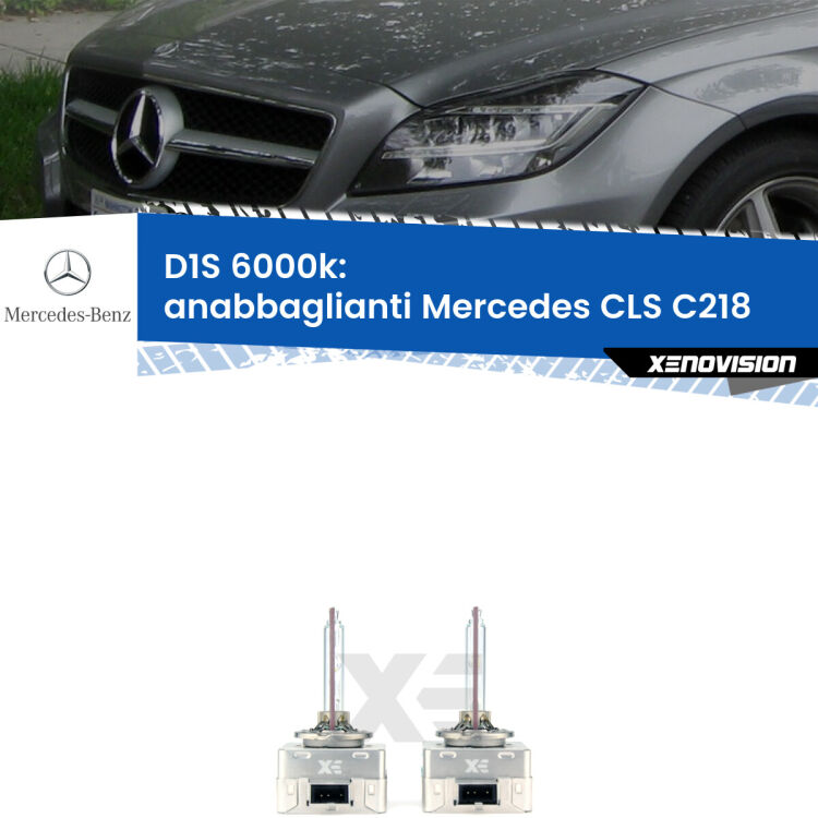 <b>Lampade xenon D1S 6000k Plug&Play</b> di ricambio per fari Anabbaglianti xenon di serie <b>Mercedes CLS</b> C218 2011 - 2017. Qualità Massima, Performance pari alle originali.