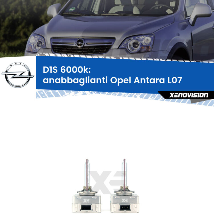 <b>Lampade xenon D1S 6000k Plug&Play</b> di ricambio per fari Anabbaglianti xenon di serie <b>Opel Antara</b> L07 2006 - 2015. Qualità Massima, Performance pari alle originali.