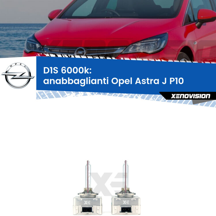 0 Lampade Xenon D1S per Anabbaglianti Opel Astra J P10 2009 - 2015 <b>Lampade xenon D1S 6000k Plug&Play</b> di ricambio per fari Anabbaglianti xenon di serie <b>Opel Astra J</b> P10 2009 - 2015. Qualità Massima, Performance pari alle originali.