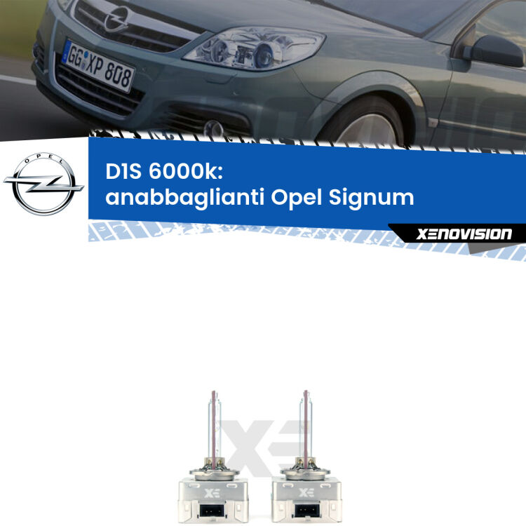 <b>Lampade xenon D1S 6000k Plug&Play</b> di ricambio per fari Anabbaglianti xenon di serie <b>Opel Signum</b>  2006 - 2008. Qualità Massima, Performance pari alle originali.