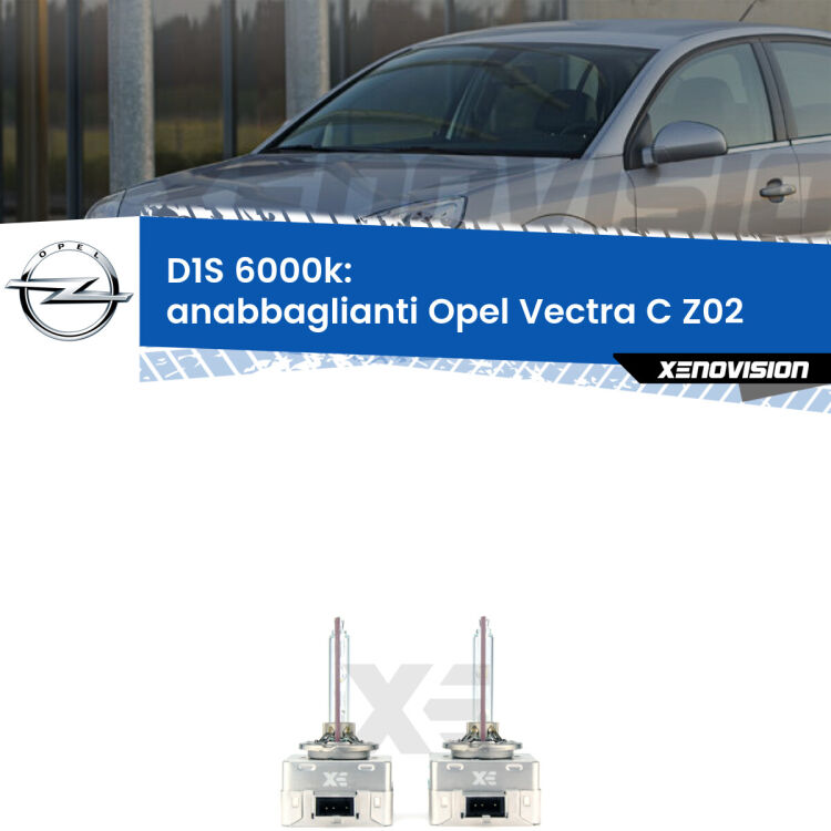 <b>Lampade xenon D1S 6000k Plug&Play</b> di ricambio per fari Anabbaglianti xenon di serie <b>Opel Vectra C</b> Z02 2006 - 2010. Qualità Massima, Performance pari alle originali.