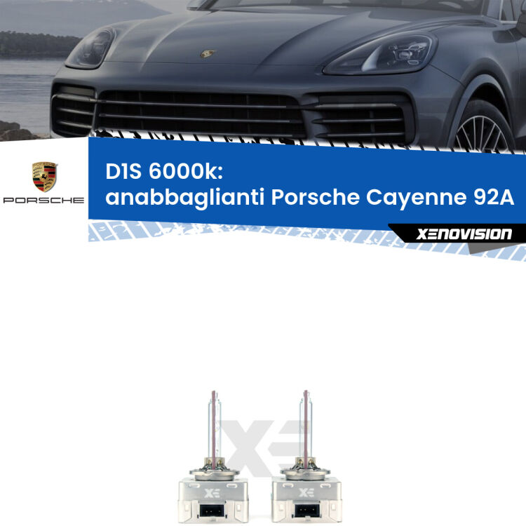 <b>Lampade xenon D1S 6000k Plug&Play</b> di ricambio per fari Anabbaglianti xenon di serie <b>Porsche Cayenne</b> 92A 2010 - 2014. Qualità Massima, Performance pari alle originali.