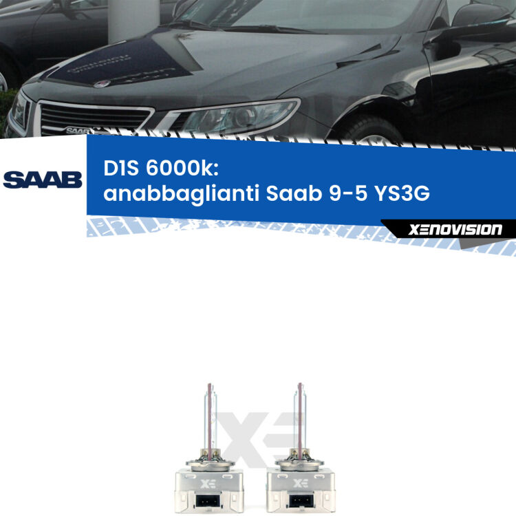 <b>Lampade xenon D1S 6000k Plug&Play</b> di ricambio per fari Anabbaglianti xenon di serie <b>Saab 9-5</b> YS3G 2010 - 2012. Qualità Massima, Performance pari alle originali.