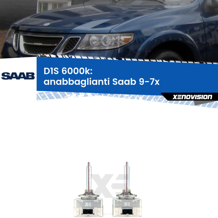 <b>Lampade xenon D1S 6000k Plug&Play</b> di ricambio per fari Anabbaglianti xenon di serie <b>Saab 9-7x</b>  2004 - 2008. Qualità Massima, Performance pari alle originali.