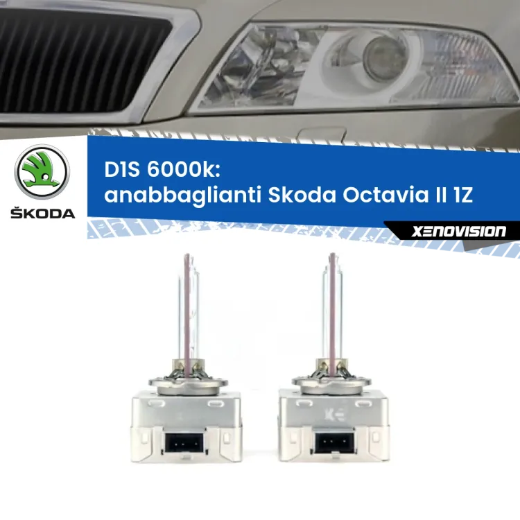 Lampade Xenon D1S per Anabbaglianti Skoda Octavia II 1Z 2004 - 2013 <b>Lampade xenon D1S 6000k Plug&Play</b> di ricambio per fari Anabbaglianti xenon di serie <b>Skoda Octavia II</b> 1Z 2004 - 2013. Qualità Massima, Performance pari alle originali.
