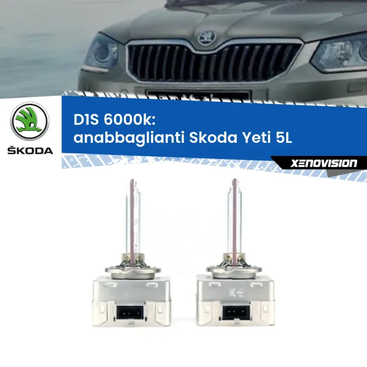 Lampade Xenon D1S per Anabbaglianti Skoda Yeti 5L 2009 - 2013 <b>Lampade xenon D1S 6000k Plug&Play</b> di ricambio per fari Anabbaglianti xenon di serie <b>Skoda Yeti</b> 5L 2009 - 2013. Qualità Massima, Performance pari alle originali.