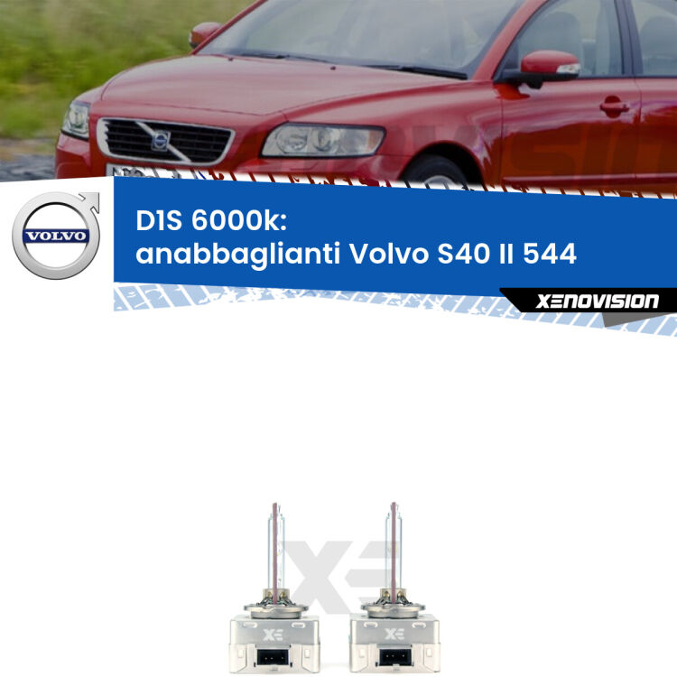 <b>Lampade xenon D1S 6000k Plug&Play</b> di ricambio per fari Anabbaglianti xenon di serie <b>Volvo S40 II</b> 544 2008 - 2012. Qualità Massima, Performance pari alle originali.